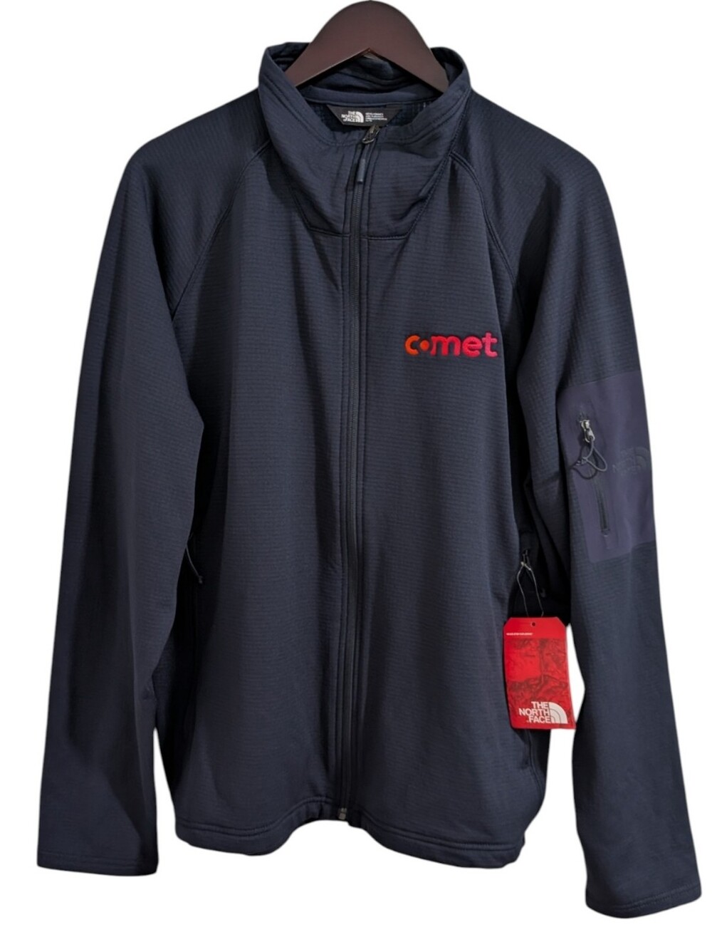 The North Face Mountain Peaks Full Zip Grid Fleece Jacket Navy Blue XL NWT